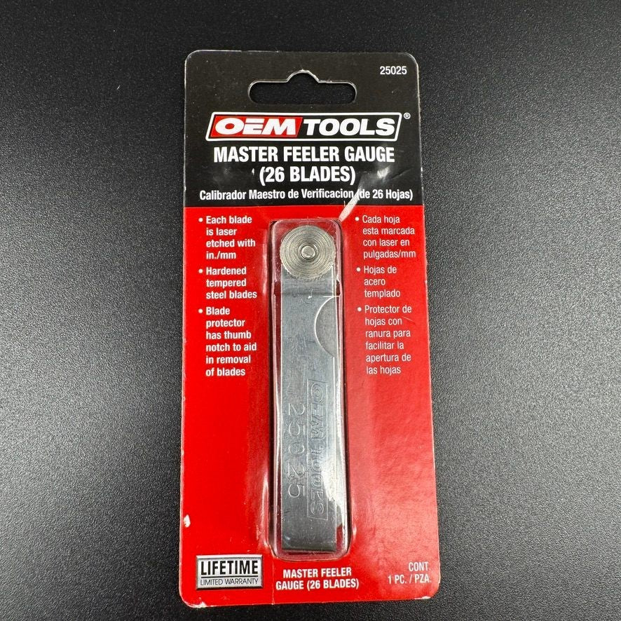OEM TOOLS Master Feeler Gauge 26 Blades 25025 Inch Metric Steel Automotive Tool