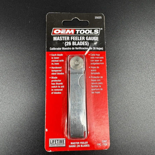 OEM TOOLS Master Feeler Gauge 26 Blades 25025 Inch Metric Steel Automotive Tool