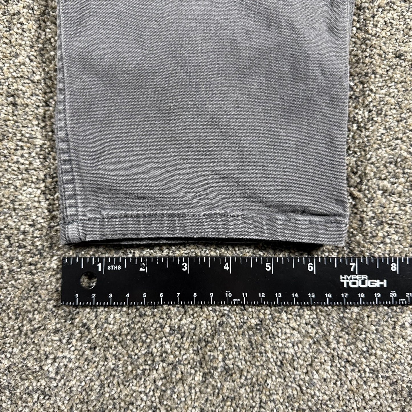 Carhartt Womens Relaxed Fit Work Pants 16 Tall Gray Stretch Cotton Stains/Snags