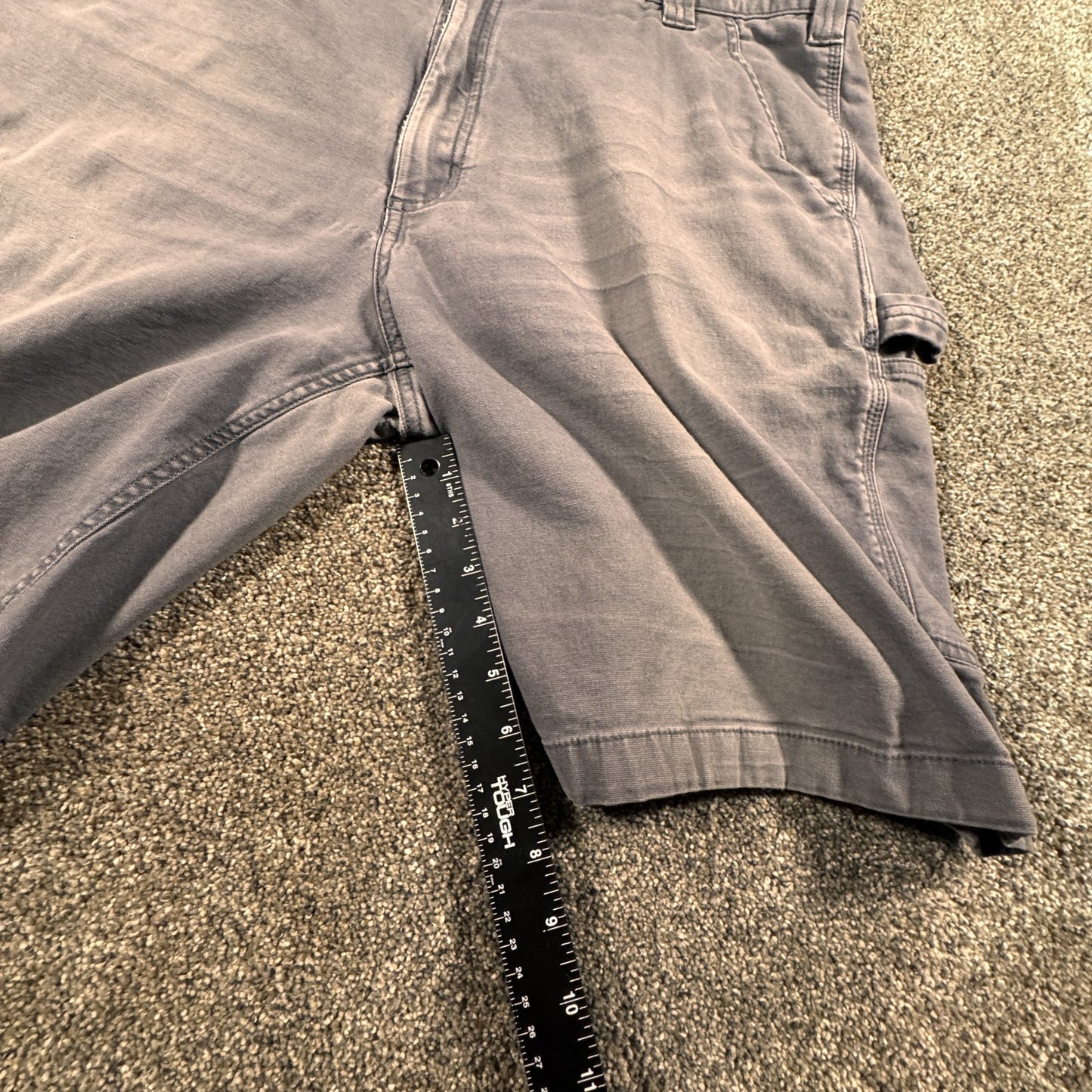 Carhartt Mens Carpenter Work Shorts Size 40 Relaxed Fit Gray Faded Cotton