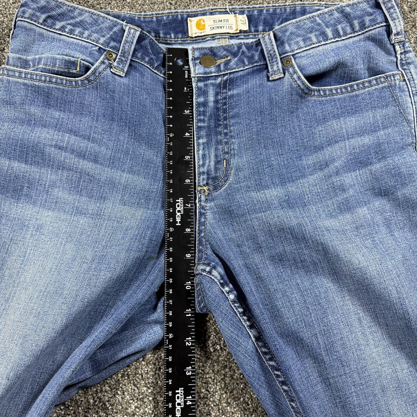 Carhartt Womens Jeans Size 12 Tall Slim Fit Skinny Leg Medium Wash Denim
