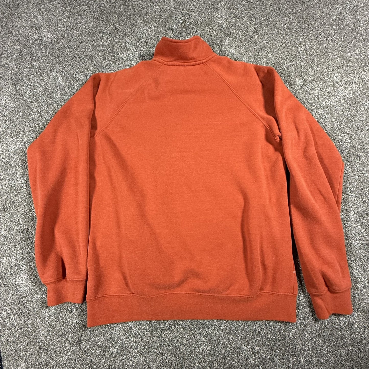 Carhartt Mens Quarter Zip Sweatshirt Pullover Size M Orange Workwear Fleece