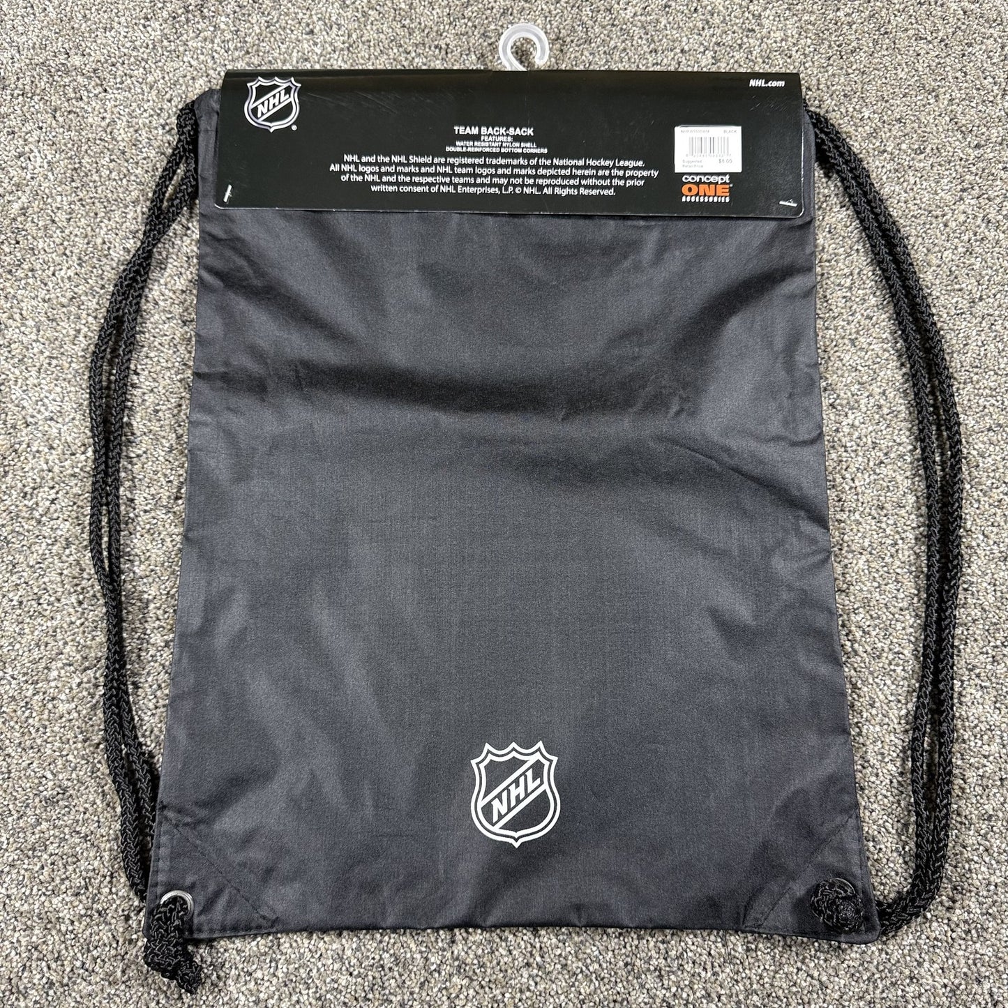 NHL Detroit Red Wings Drawstring Bag Back-Sack Official Licensed Black Logo