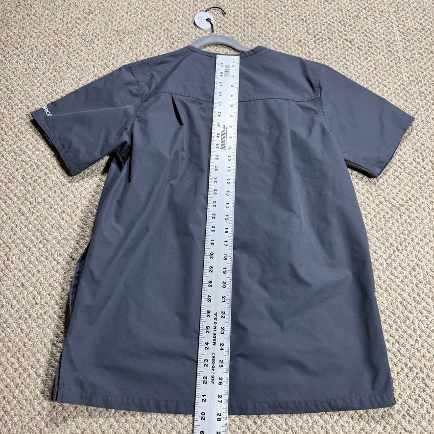 Carhartt Force Mens Scrub Top Small Modern Fit Gray Medical Scrubs