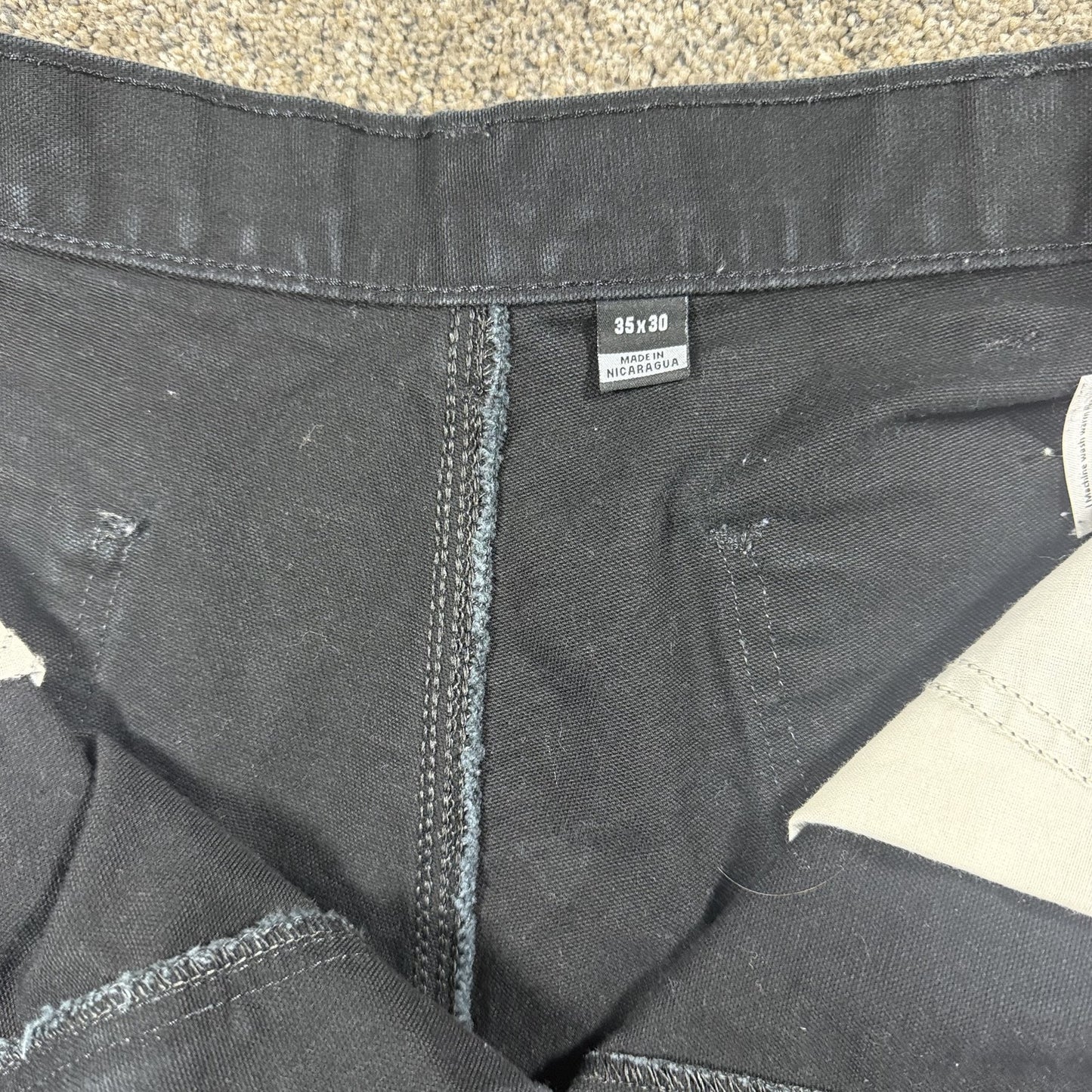 Carhartt Mens B11 Work Pants 35x30 Black Cotton Canvas Utility Carpenter