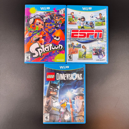 Nintendo Wii U Video Game Lot Splatoon LEGO Dimensions ESPN Sports Connection