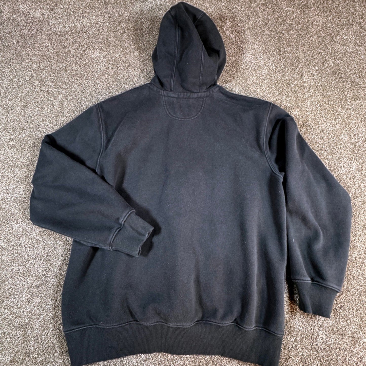 Carhartt Mens Rain Defend Hoodie Sweatshirt L Black Loose Fit Pullover Workwear