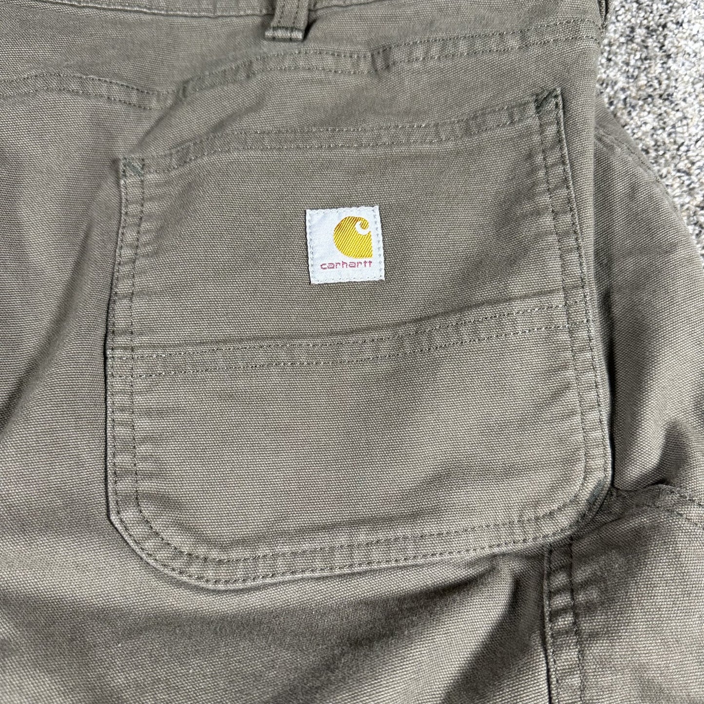 Carhartt Womens Double Knee Carpenter Pants 16 Regular Olive Green Relaxed Fit