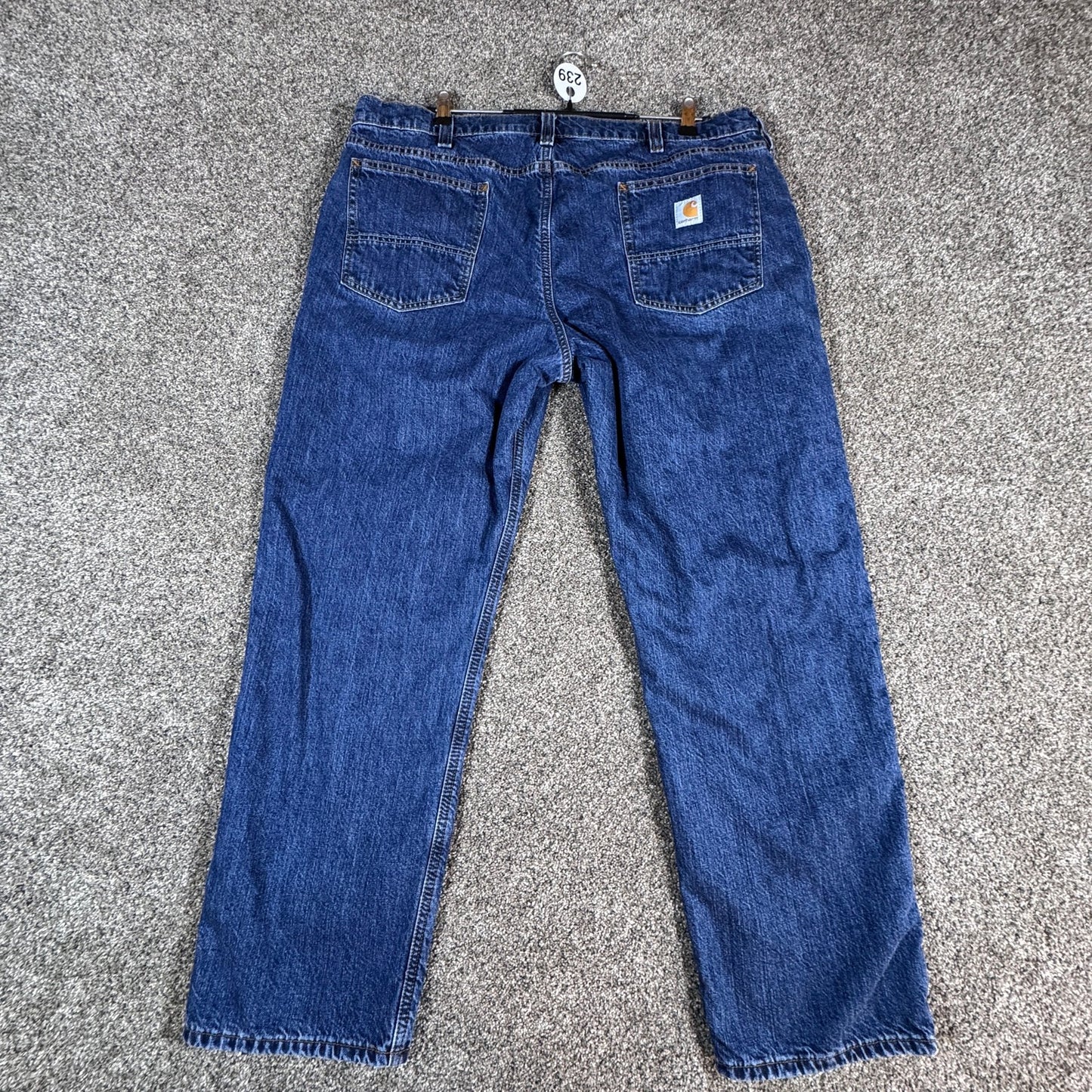Carhartt Mens Relaxed Fit Flannel Lined Jeans 40x30 Blue Denim Work Pants