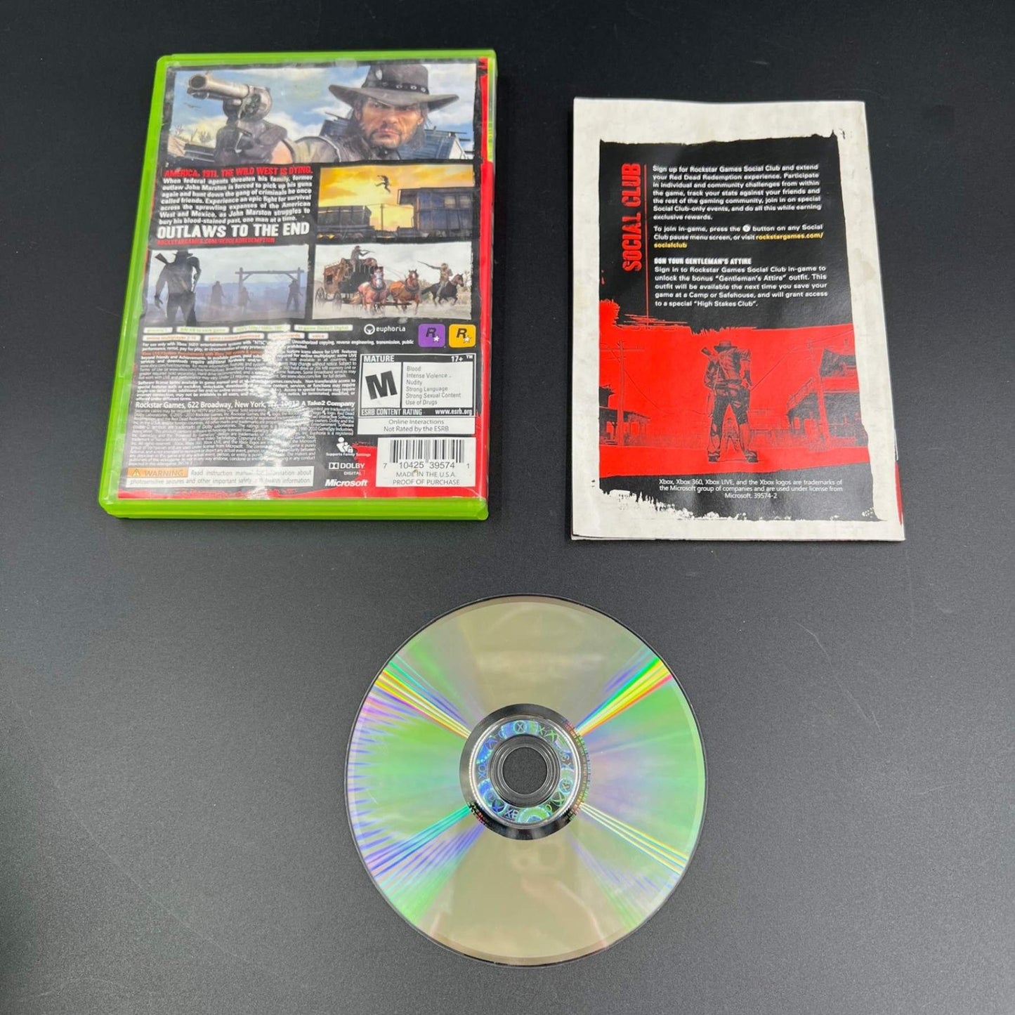 Red Dead Redemption Microsoft Xbox 360 Video Game Complete CIB With Manual