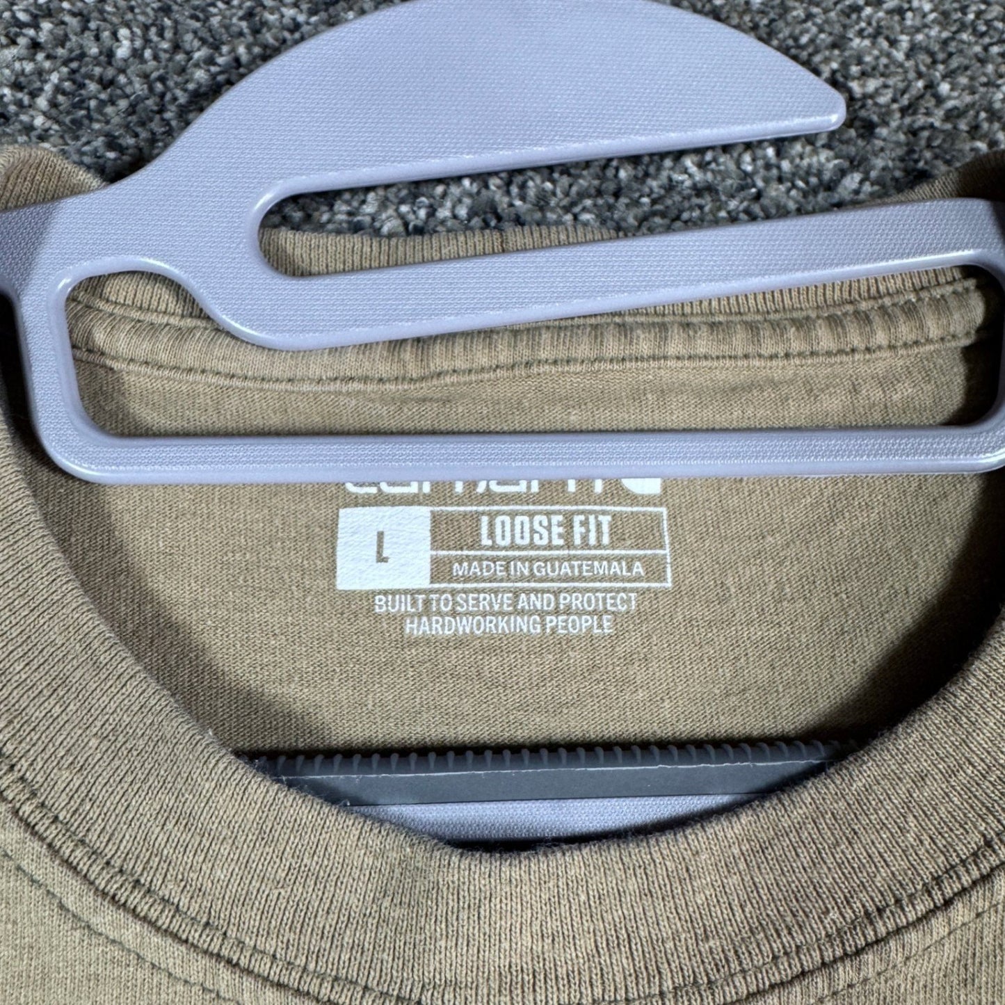 Carhartt Mens K87 Pocket T-Shirt Large Tan Loose Fit Workwear Cotton