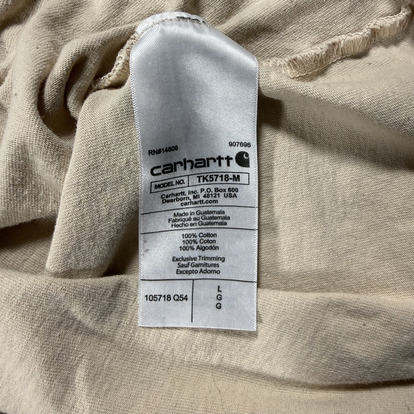 Carhartt Mens L Relaxed Fit Beige Short Sleeve Pocket Graphic T Shirt Forest