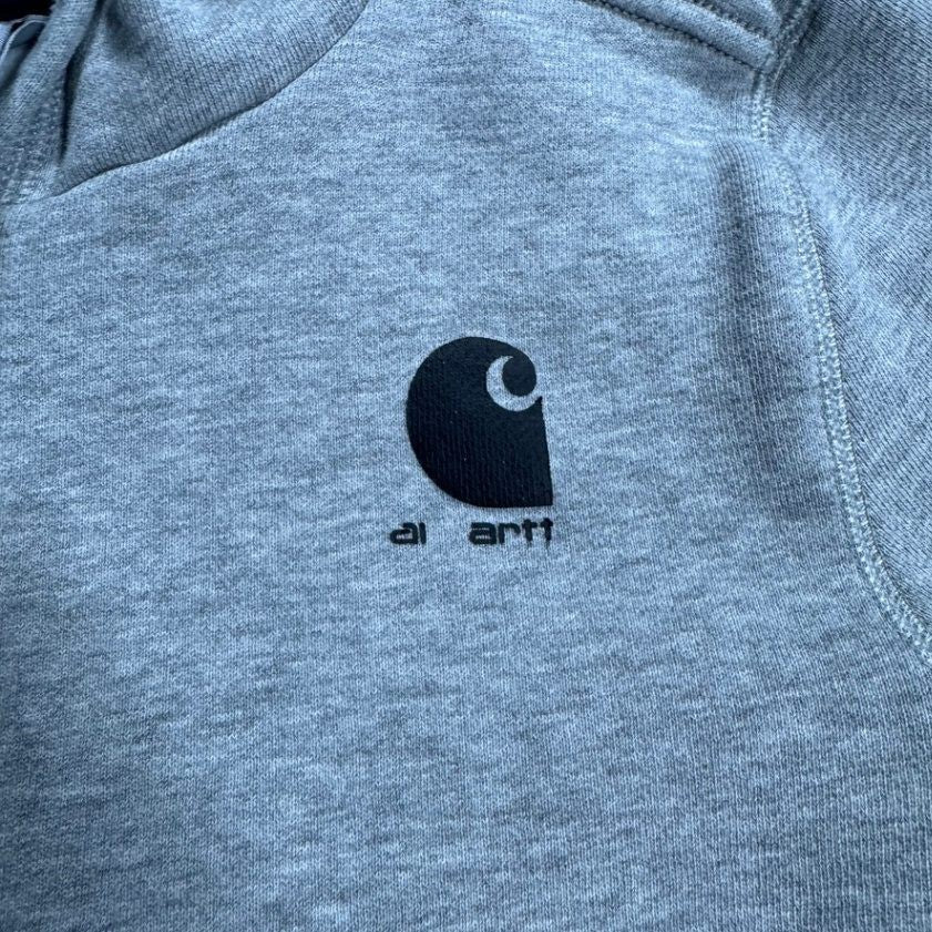 Carhartt Boys/Girls Hoodie Pullover Sweatshirt 7 Gray Logo Long Sleeve Hooded