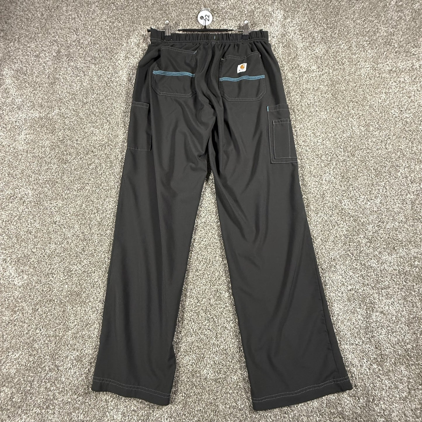 Carhartt Womens Scrub Pants Force S Regular Black Drawstring Cargo Pockets