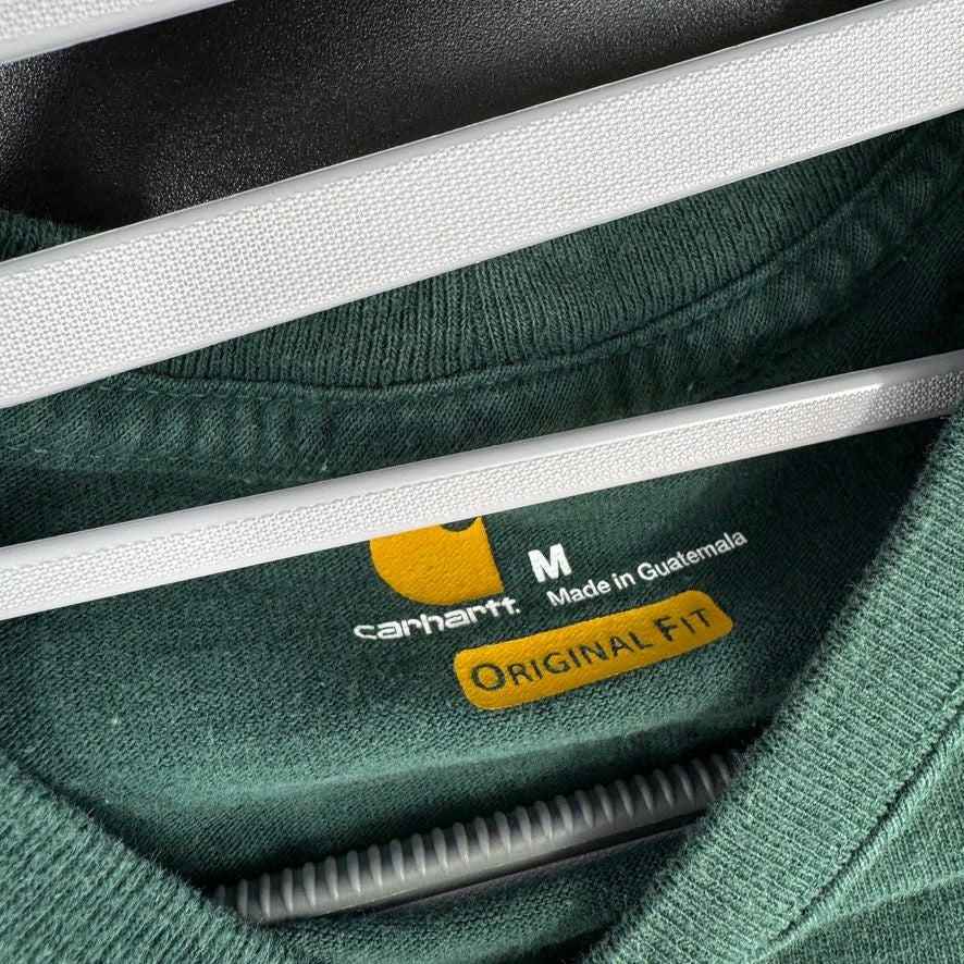 Carhartt Mens Pocket T-Shirt M Green Original Fit Short Sleeve Workwear