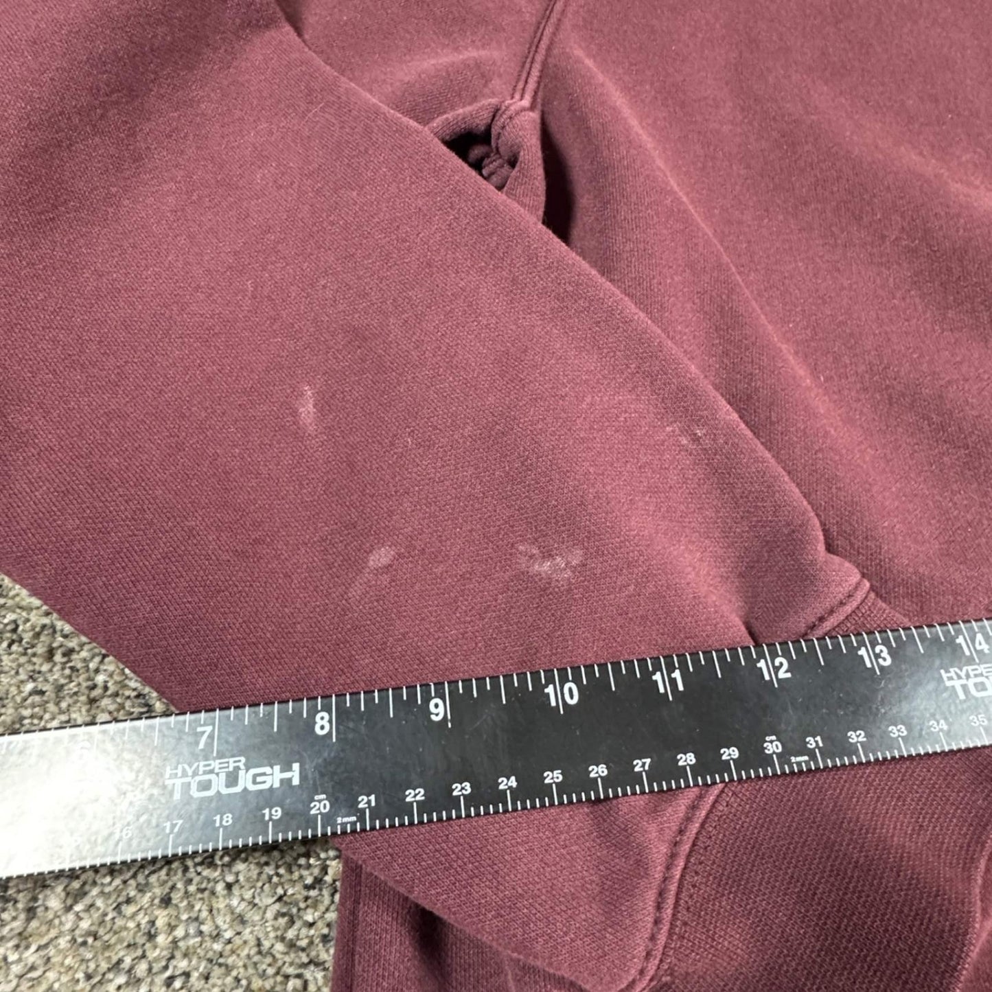 Carhartt Mens Hoodie Sweatshirt M Maroon K288 Distressed Stained Spellout