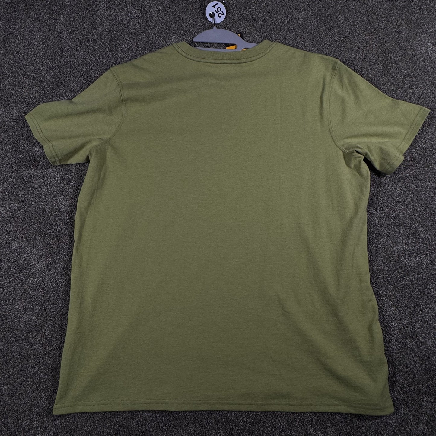 STAINED Carhartt Womens T Shirt XL K87W Loose Fit Pocket Short Sleeve Green
