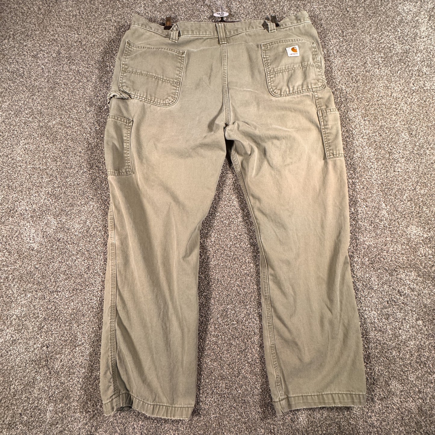 Carhartt Mens B324 ARG Relaxed Fit Work Pants Size 44x30 Green Carpenter Cotton