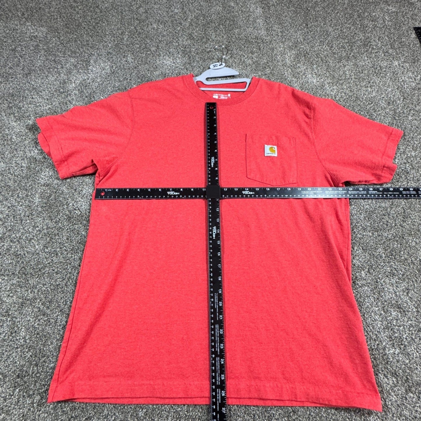 Carhartt Mens K87 Loose Fit Pocket Tee Shirt L Red Heather Workwear
