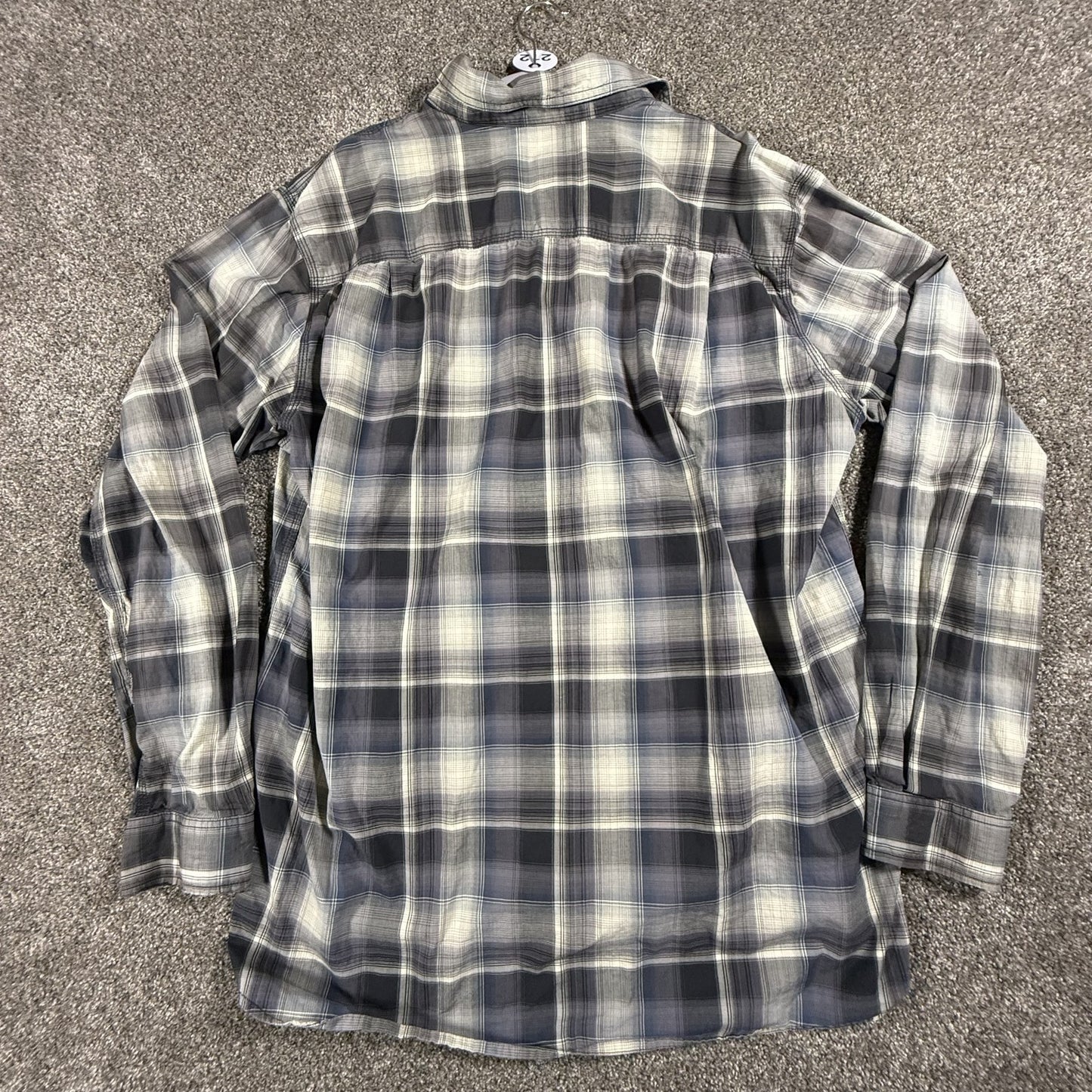 Carhartt Mens Relaxed Fit Long Sleeve Button Up Shirt XL Tall Blue Plaid