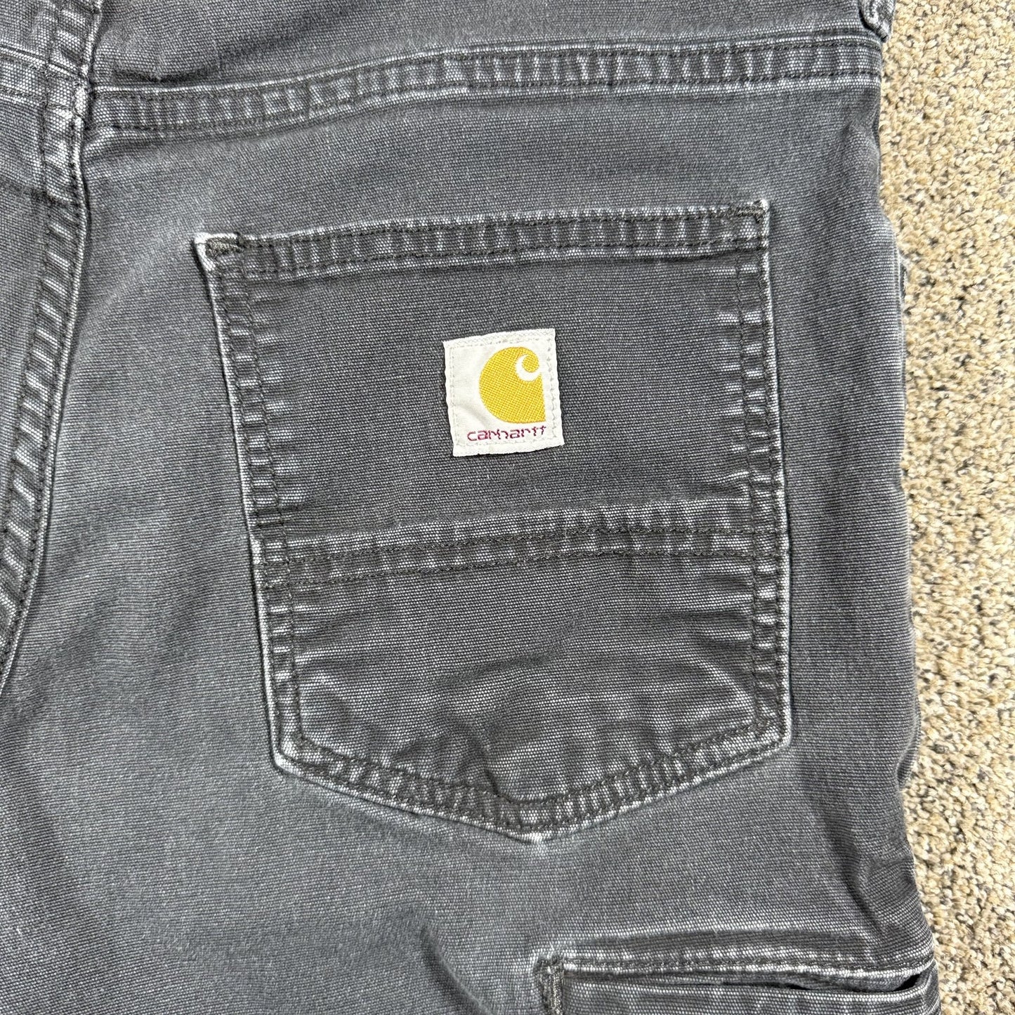 Carhartt Mens Jeans 36x32 Black Relaxed Fit Cotton Pants Workwear