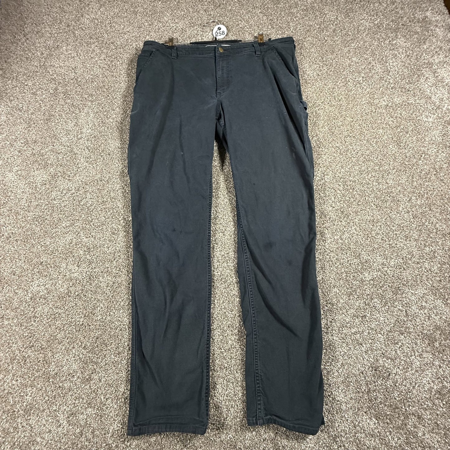 Carhartt Womens Work Pants 16 Tall Gray Relaxed Fit Distressed Carpenter