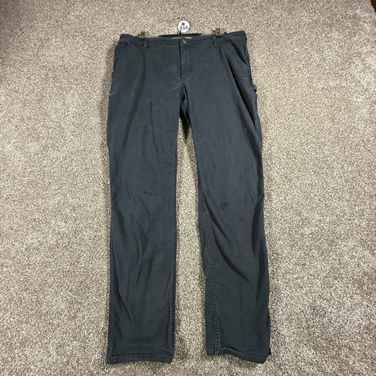 Carhartt Womens Work Pants 16 Tall Gray Relaxed Fit Distressed Carpenter