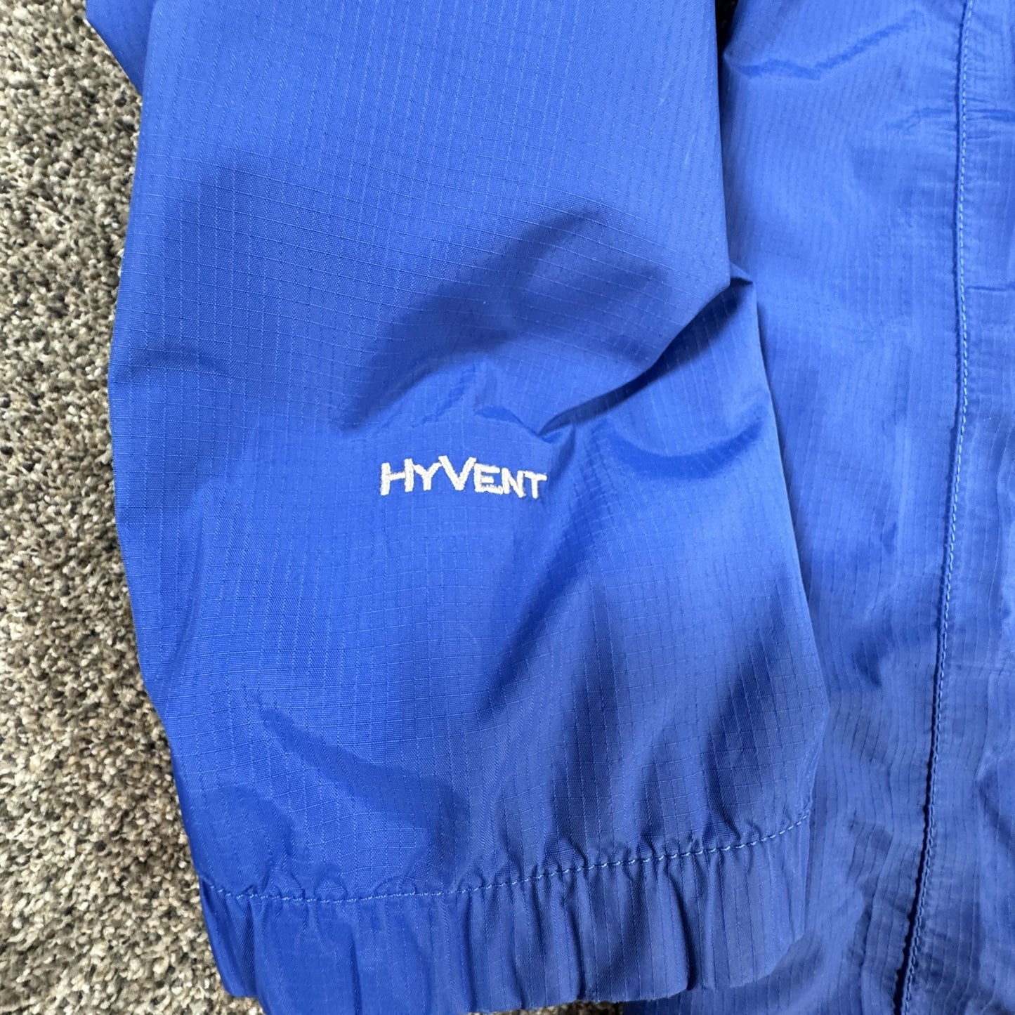 The North Face Boys Hyvent Jacket XL Blue Hooded Windbreaker Waterproof