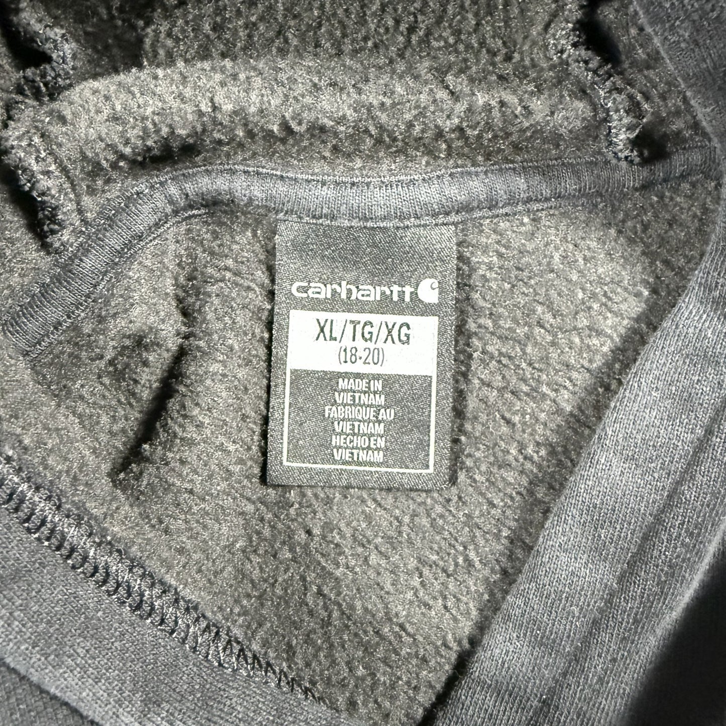 Carhartt Boys Hoodie Youth XL 18-20 Black Pullover Sweatshirt Sleeve Logo