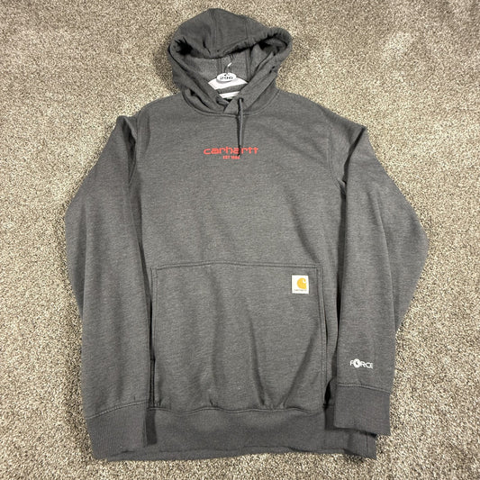 Carhartt Mens Hoodie Size M Gray Force Relaxed Fit Pullover Sweatshirt