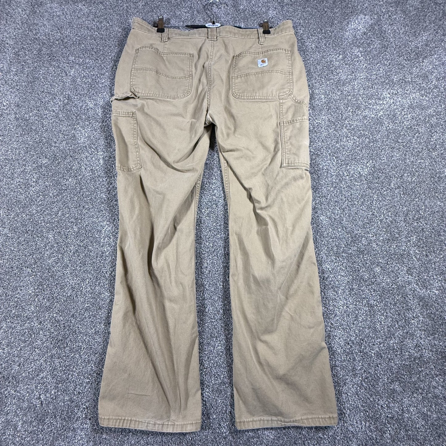 Carhartt Womens Canvas Work Pants 16 Regular Khaki Loose Fit Rugged Flex