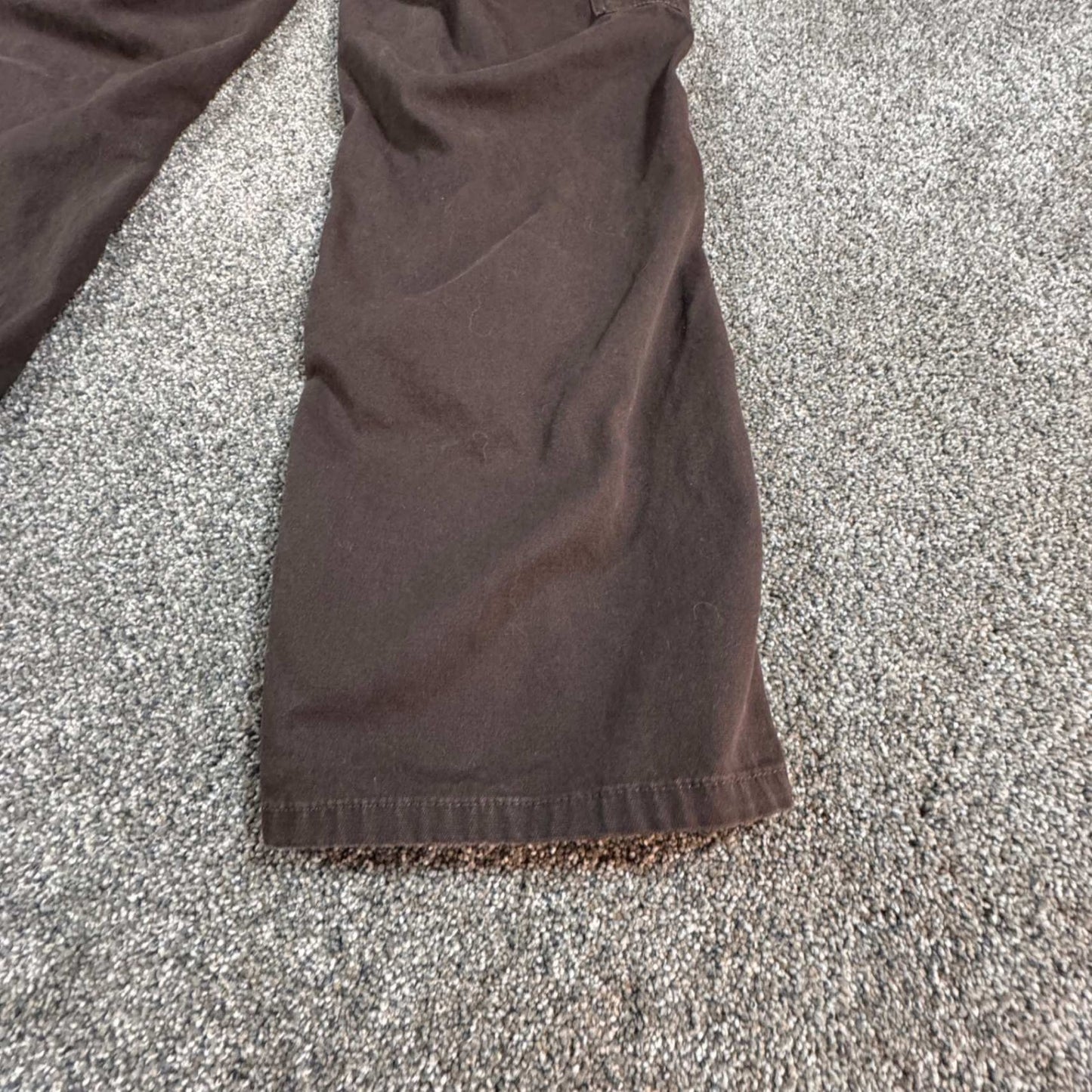 Carhartt Womens Work Pants Size 14 Short Brown Canvas Double Knee Utility