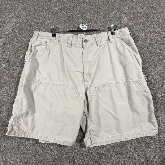 Carhartt Mens Work Shorts Double Knee Carpenter Size 44 Tan Cotton Canvas