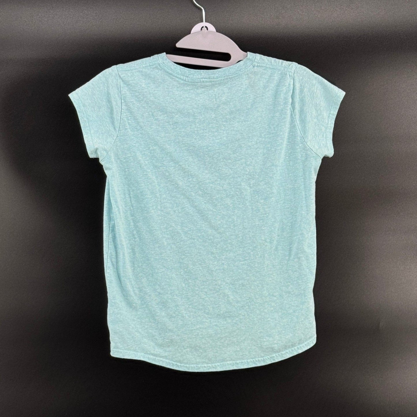 Carhartt Girls Size L 12 T-Shirt  Light Blue/Green Short Sleeve Graphic Logo Tee