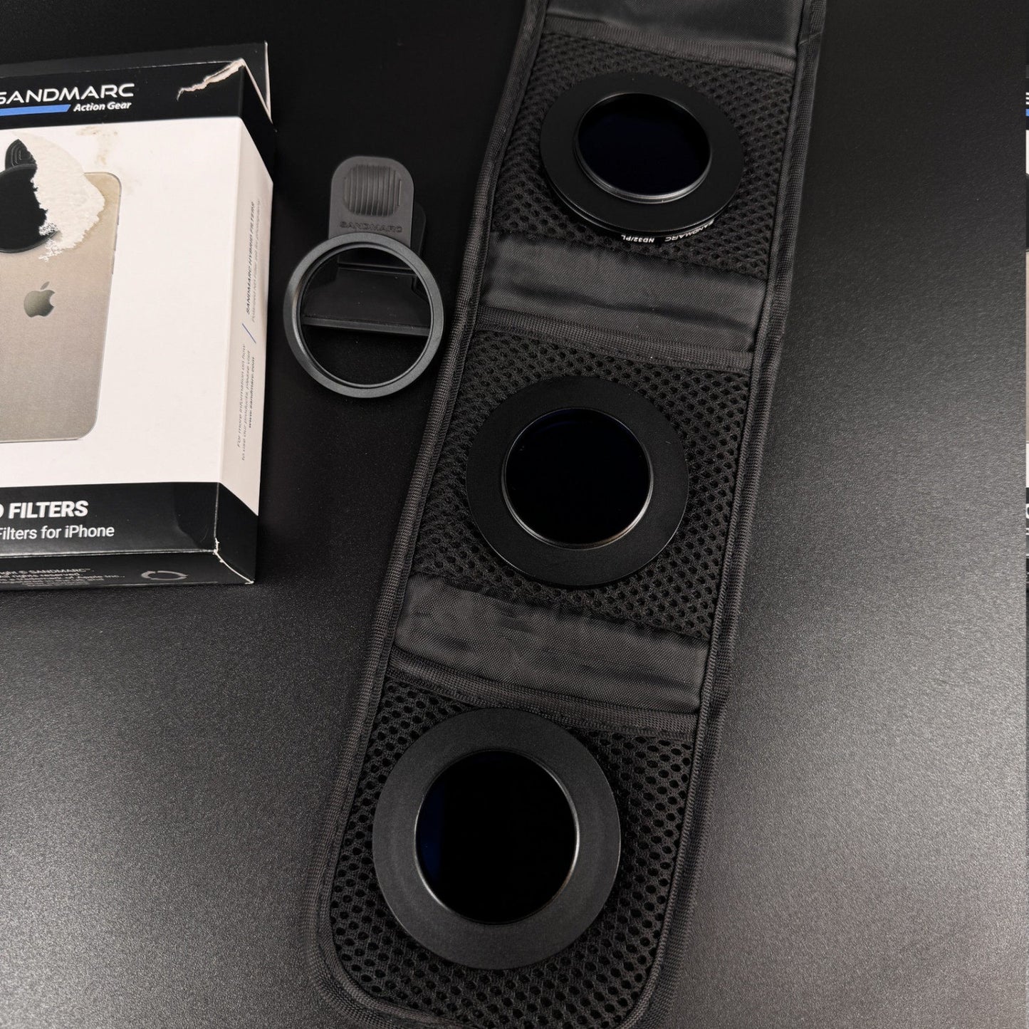 SANDMARC ND PL Lens Filter Set For iPhone Clip On ND16 ND32 ND64 w/Step Up Ring