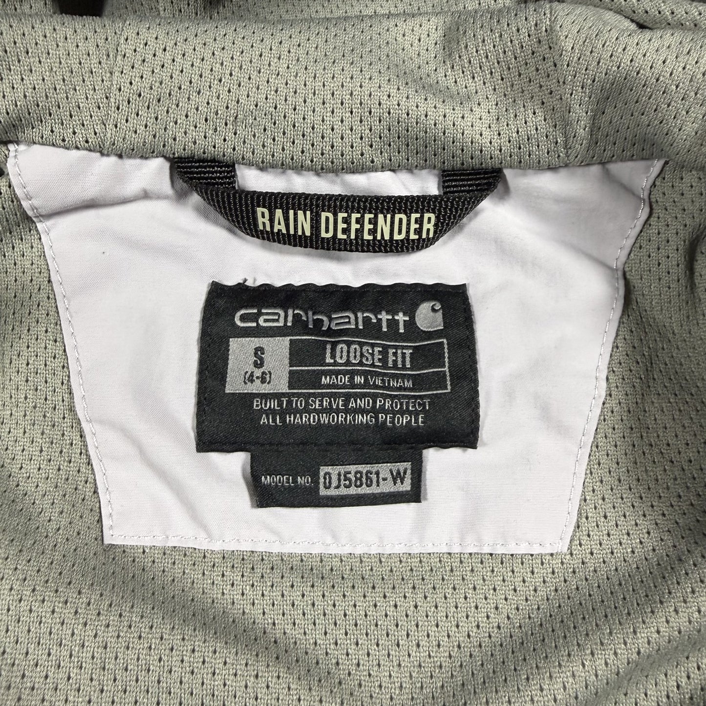 Carhartt Womens Anorak Jacket S Gray Two Tone Rain Defender Loose Fit Nylon