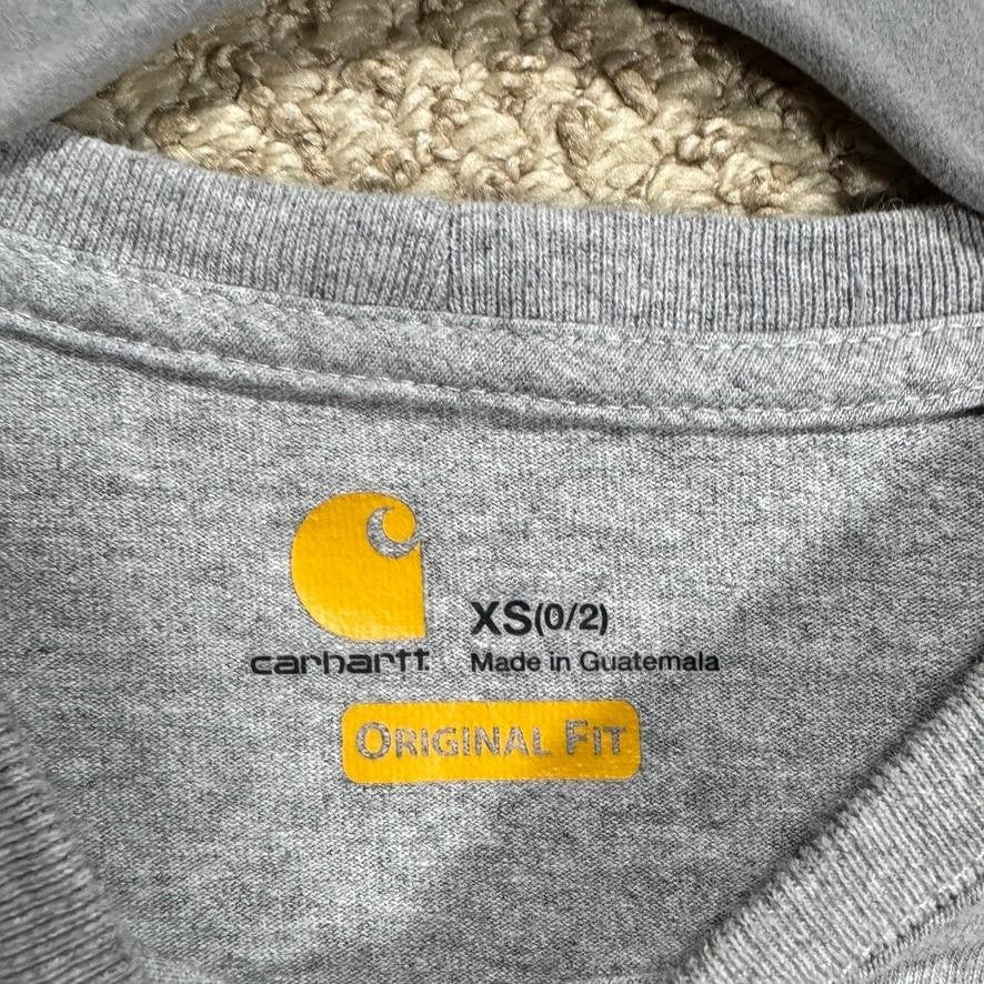 Carhartt Womens T-Shirt Size XS Gray Short Sleeve Logo Original Fit w/Stains