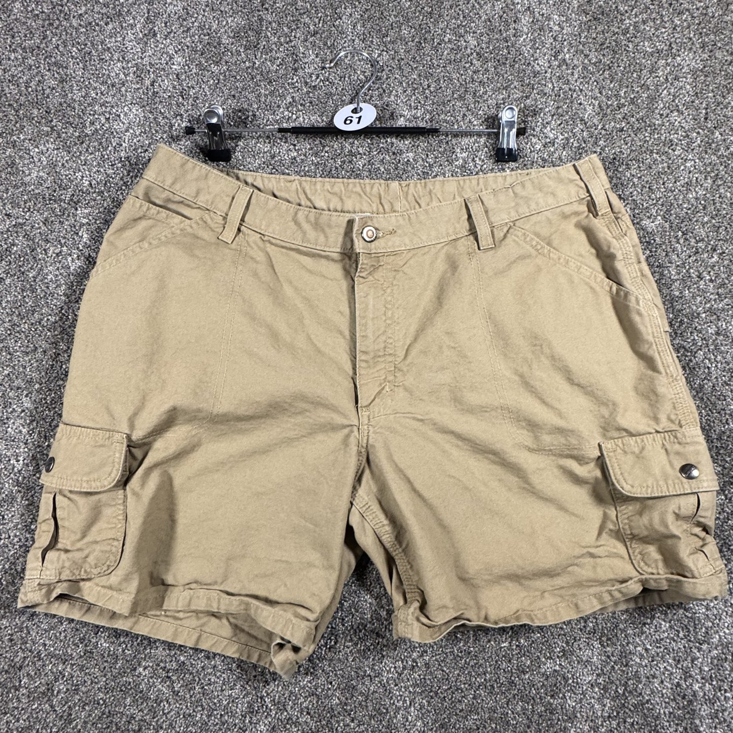 Carhartt Womens Cargo Shorts Size 18 Tan Khaki Cotton Utility
