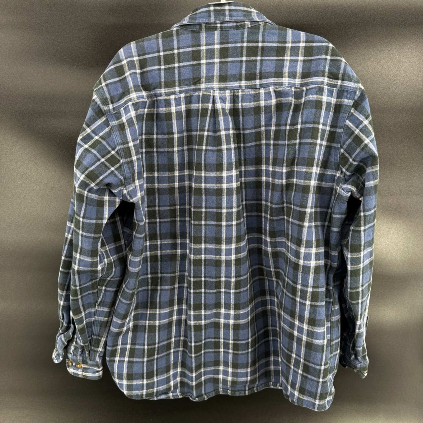 Carhartt Mens Flannel Shirt XL Blue Plaid Button Up Long Sleeve Cotton