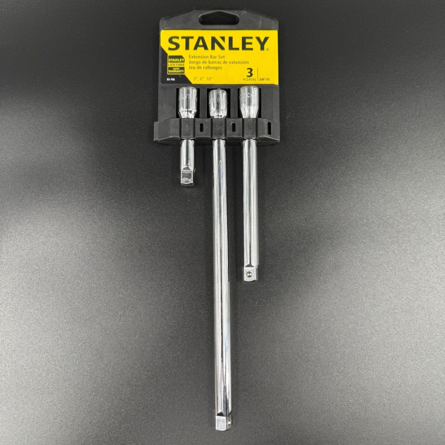 Stanley Extension Bar Set 3 Piece 3/8" Drive 3" 6" 10" Socket Ratchet Tool