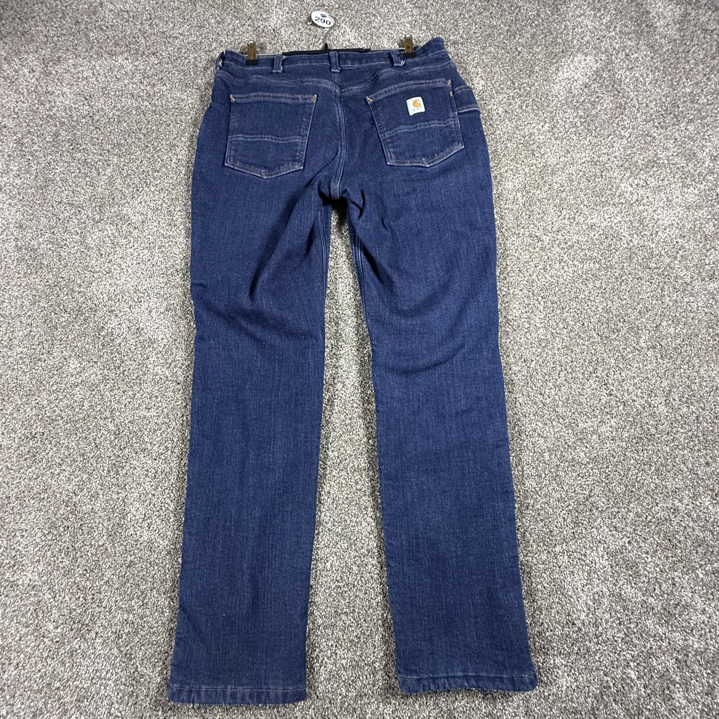 Carhartt Womens Jeans 10 Regular Relaxed Fit Fleece Lined Dark Wash Denim