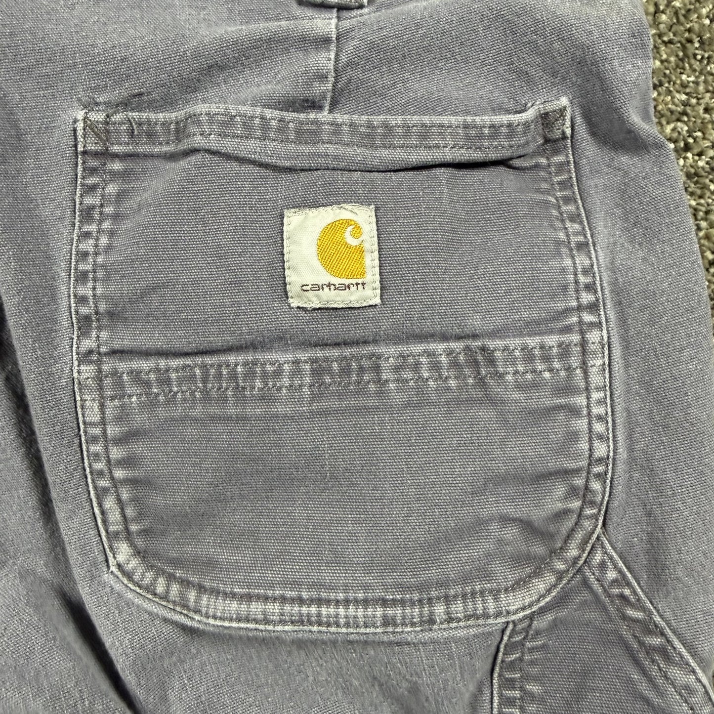 Carhartt Womens Loose Fit Work Pants Size 4 Gray Canvas Carpenter Utility