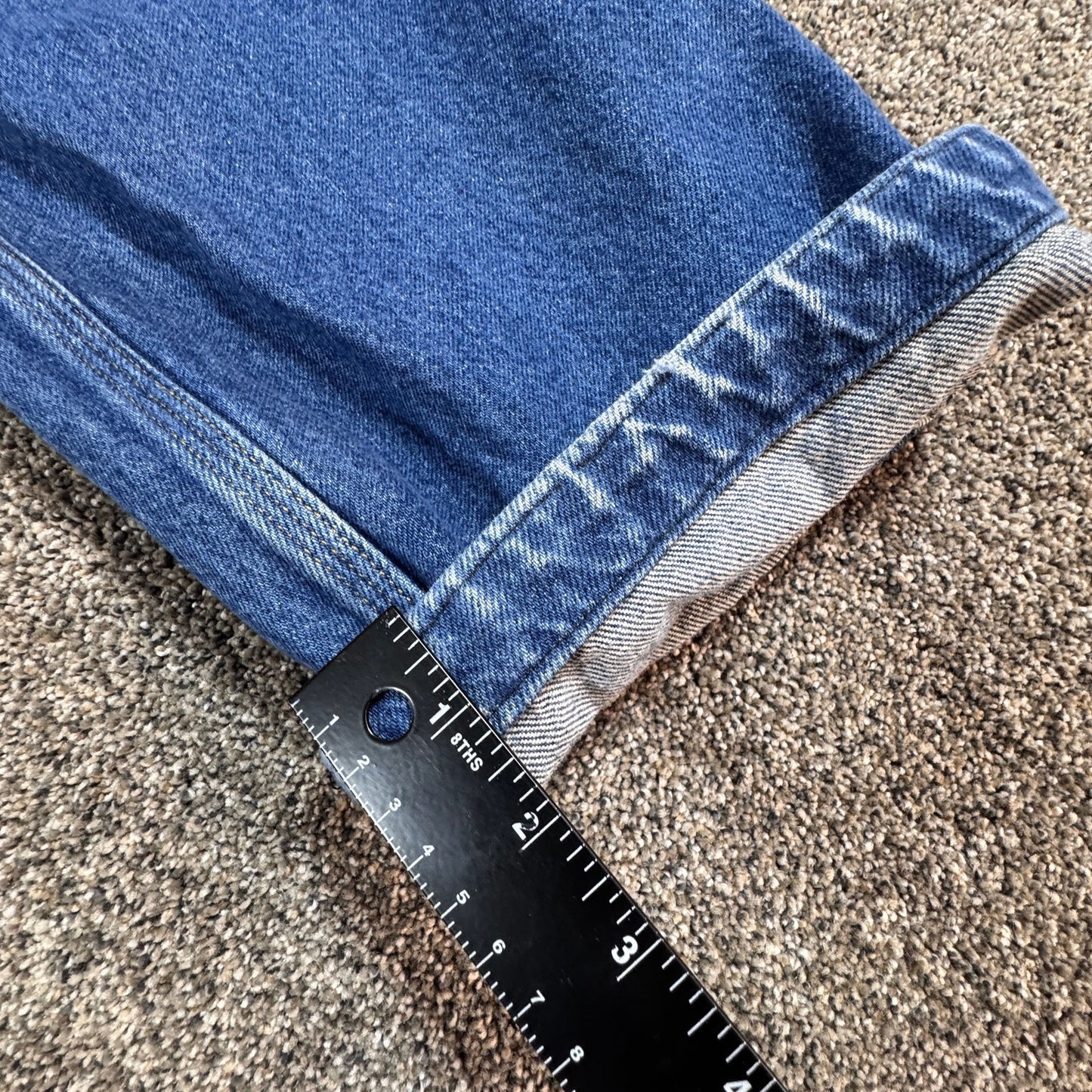 Carhartt Mens B460 Jeans Size 42x28 (hemmed) Relaxed Fit Blue Denim Workwear