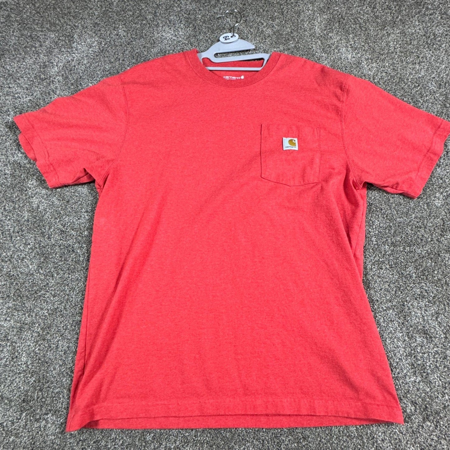 Carhartt Mens K87 Loose Fit Pocket Tee Shirt L Red Heather Workwear