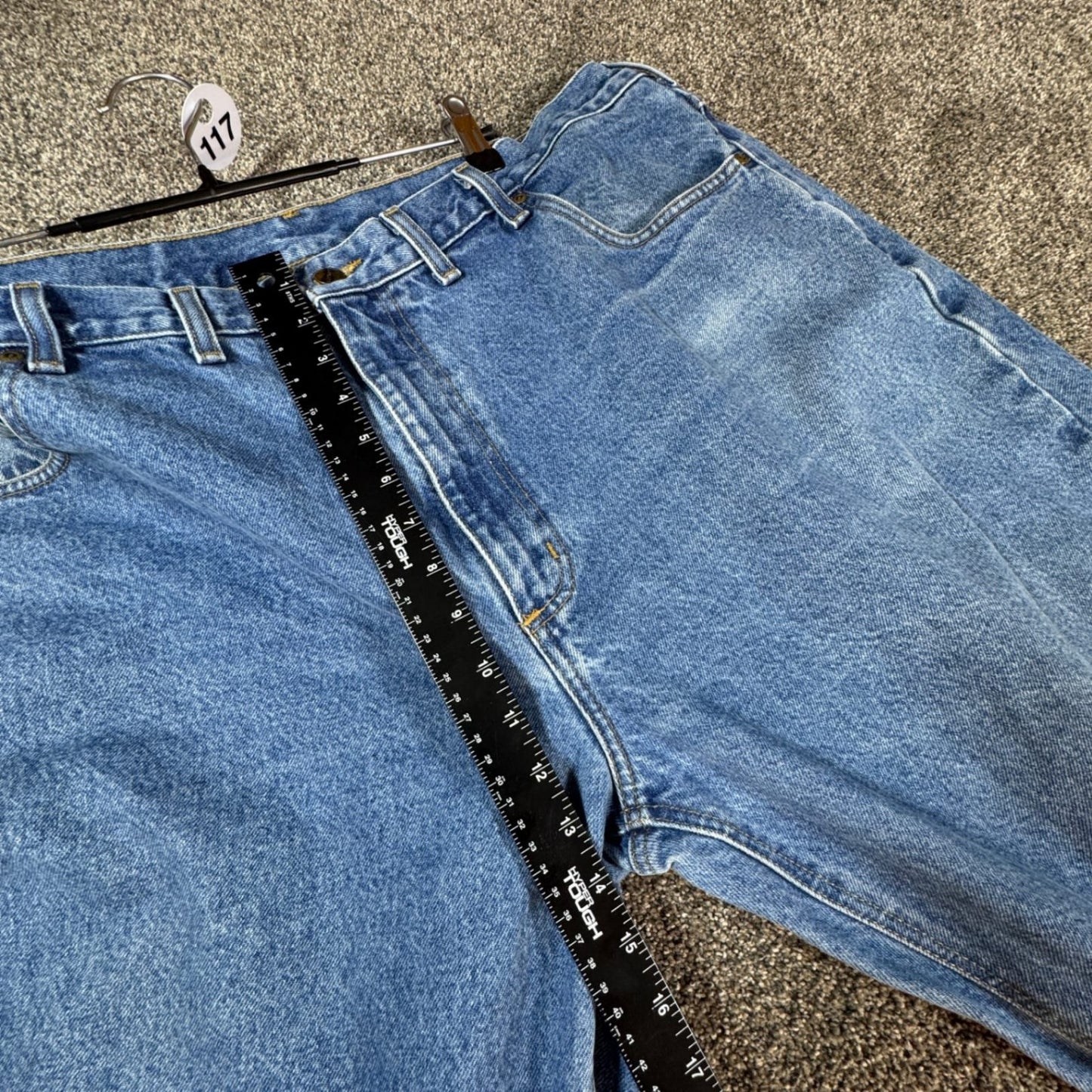 Carhartt Mens B17 Relaxed Fit Jeans 46x30 Blue Denim Work Pants