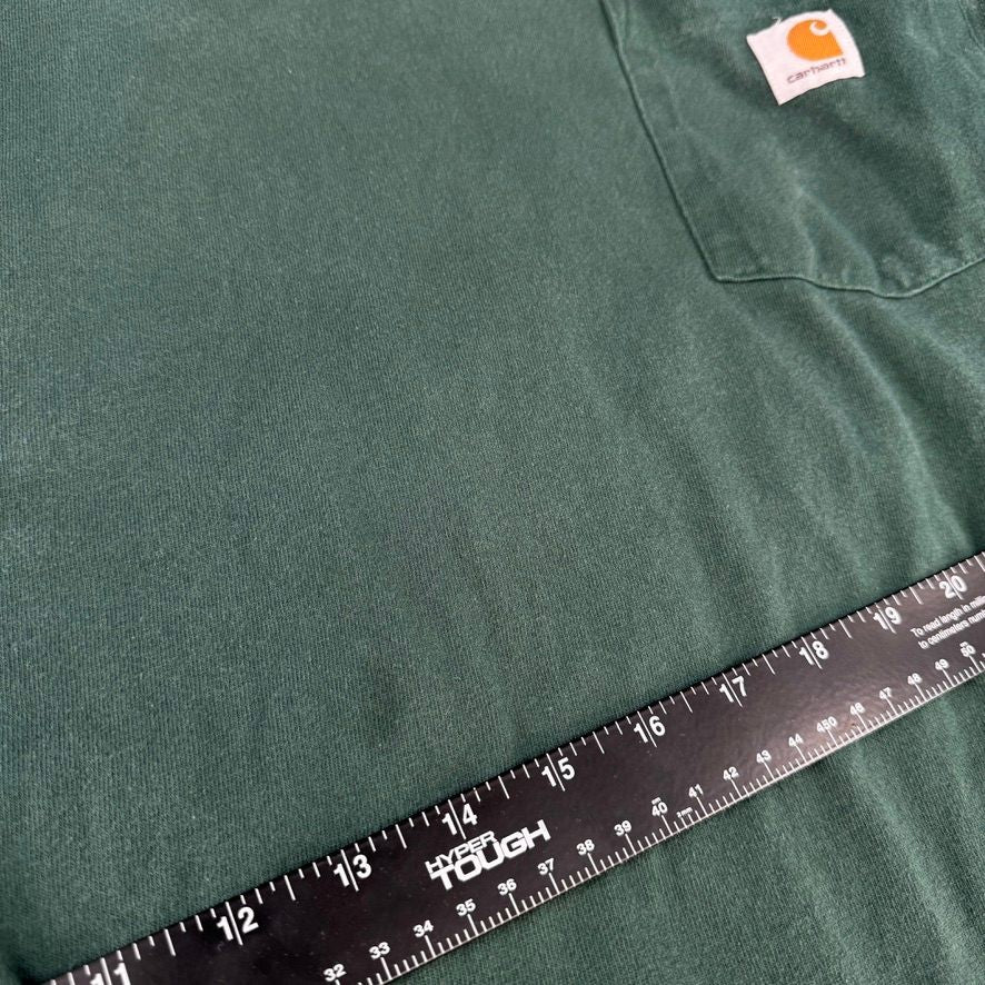 Carhartt Mens Pocket T-Shirt M Green Original Fit Short Sleeve Workwear