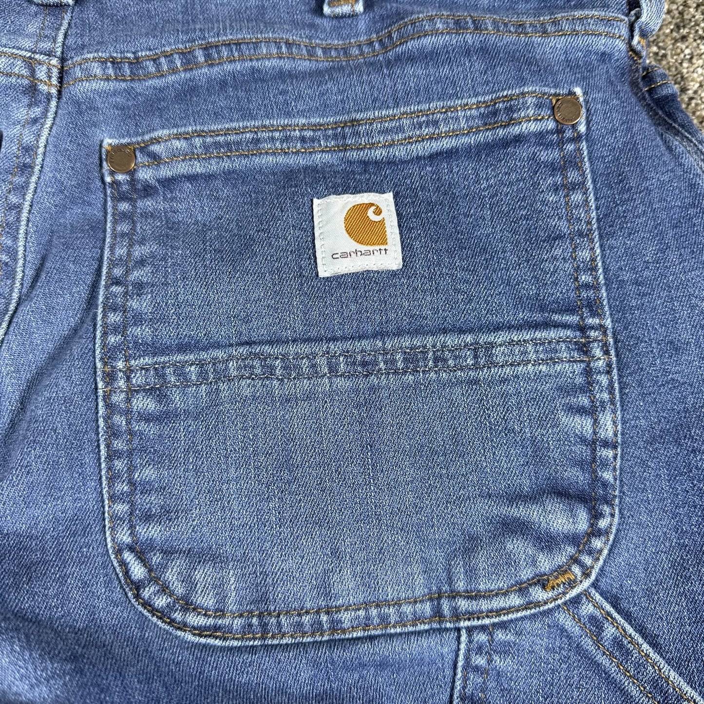 Carhartt Womens Relaxed Fit Carpenter Jeans 8 Regular Blue Double Knee