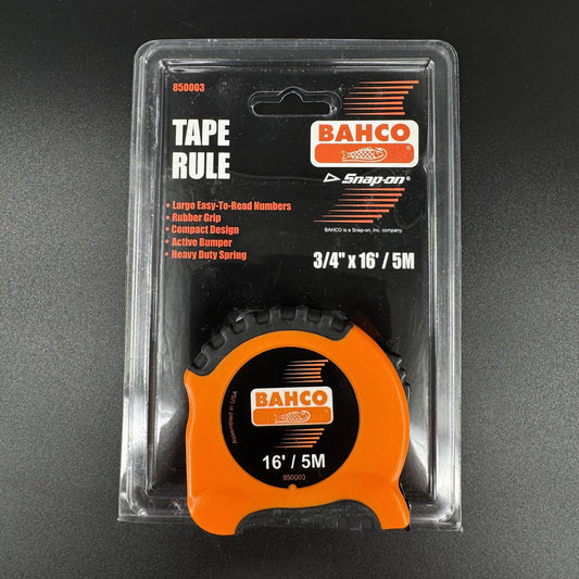 Bahco Snap-on Tape Measure 850003 16 ft 5M Inch/Metric Rubber Grip Made In USA