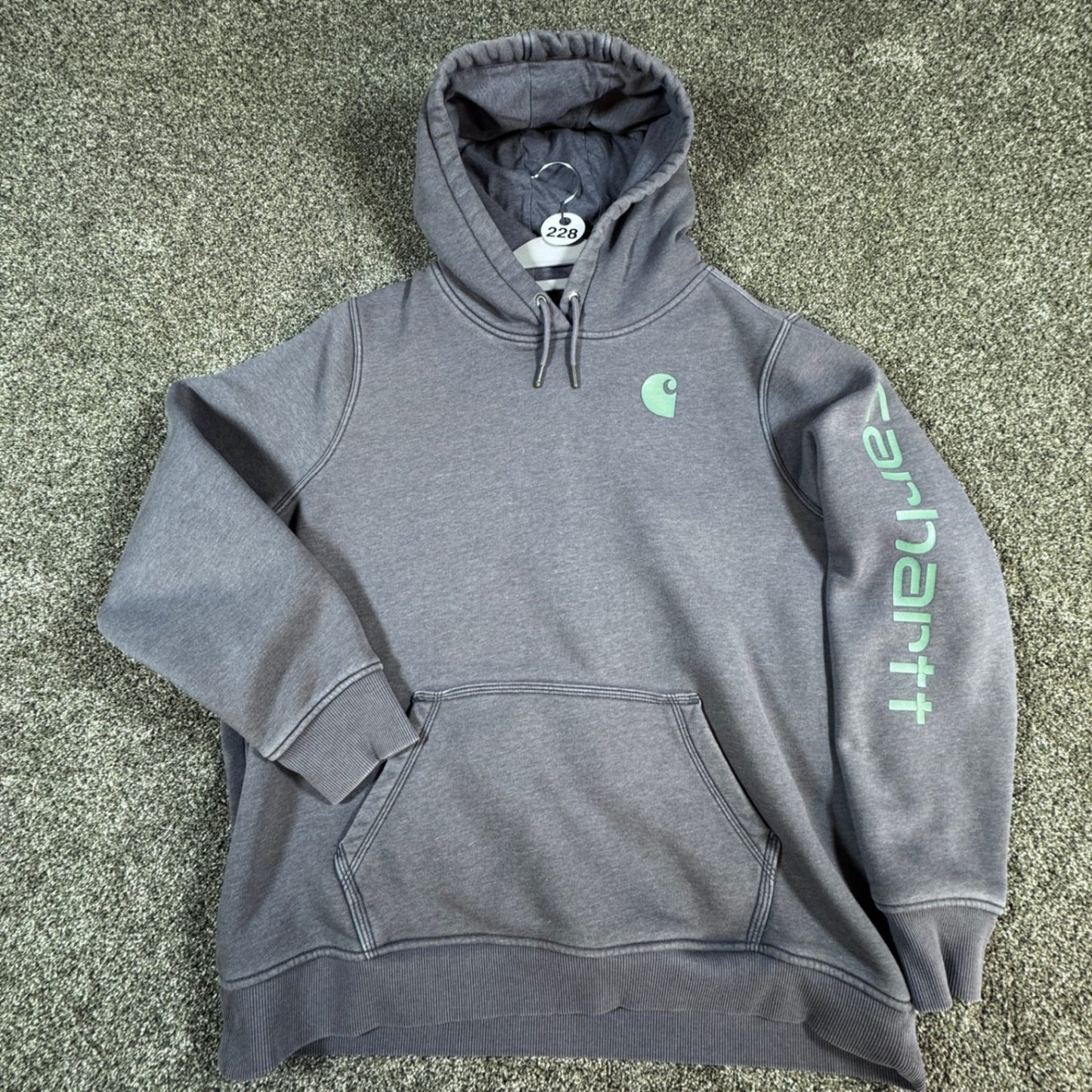 Carhartt Womens Hoodie Sweatshirt XXL 20 Purple Heather Spellout Clarksburg