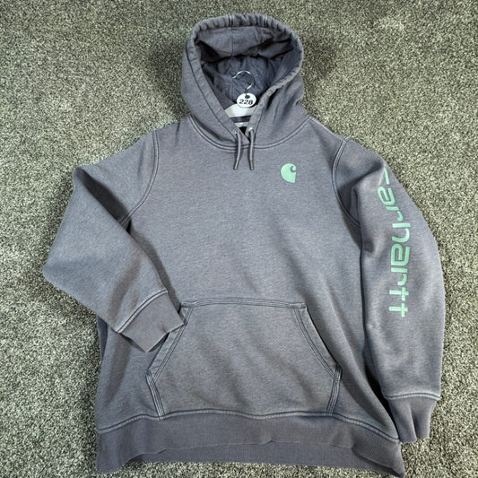 Carhartt Womens Hoodie Sweatshirt XXL 20 Purple Heather Spellout Clarksburg